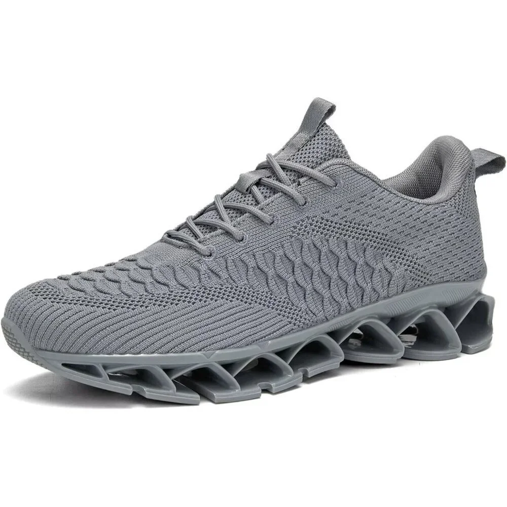Men's Grey Walking Shoes Slip on Blade Tennis Casual Sport Athletic Trainers